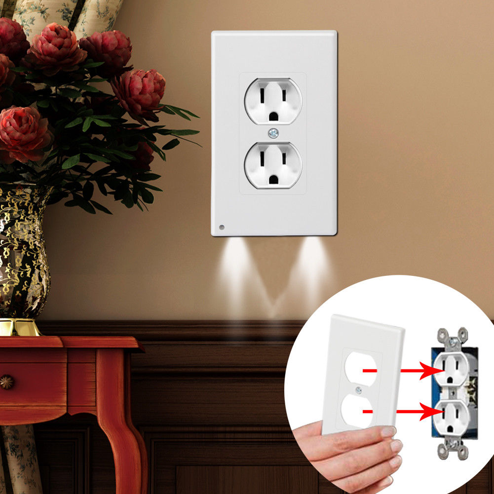 Wall Plug Outlet Cover Plate with LED Lights