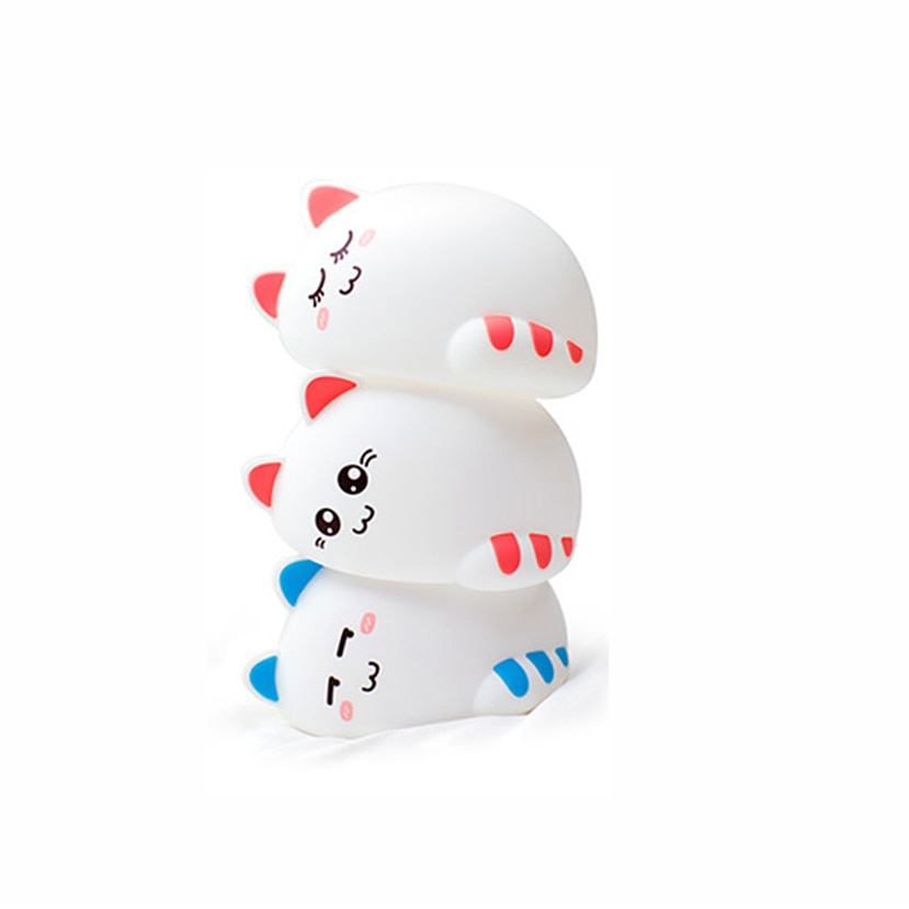 LED Night Light Cute Cat Animal Silicone Soft Cartoon Nursery Lamp Bedroom Baby Night Lamp Children Birthday Gift Toy LED Night Light Cute Cat Animal Silicone Soft Cartoon Nursery Lamp Bedroom Baby Night Lamp Children Birthday Gift Toy