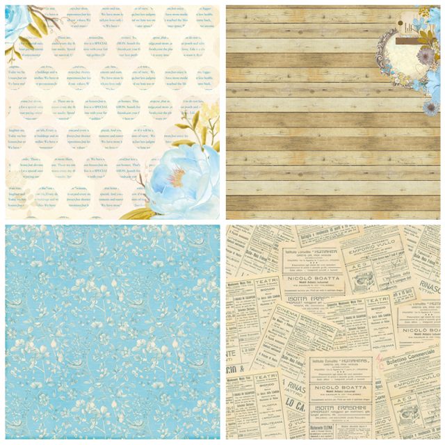 Spring Flowers Patterned Scrapbooking Paper Set
