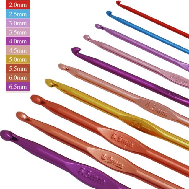 Colorful Aluminum/Steel Knitting Needles Set with Bag