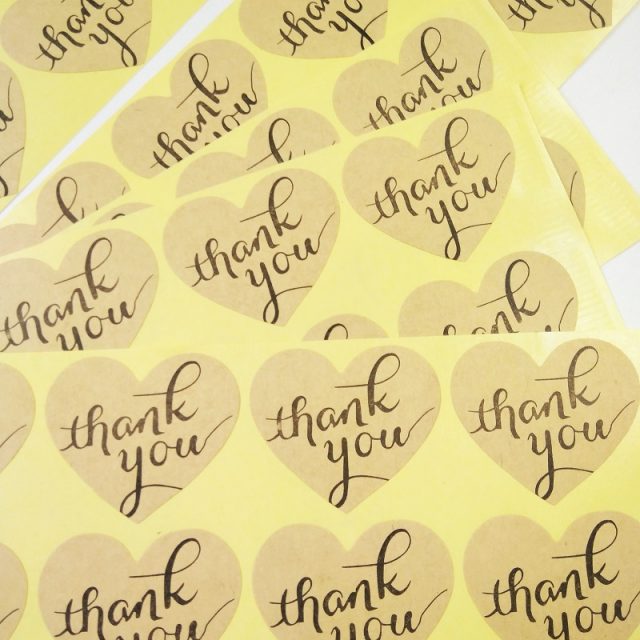 Heart Kraft Paper Stickers